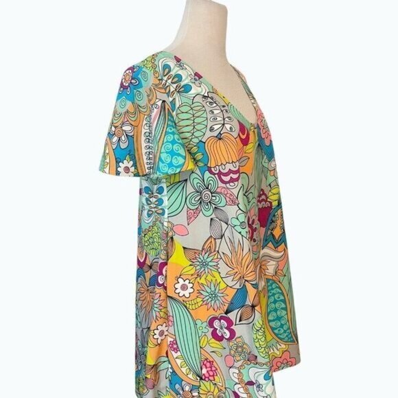 Judith March Retro 60's Floral Swing Dress Large - Picture 2 of 6